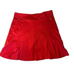 Monterey Club Womens Red Athletic Skort With Pockets Size Large 12-14 Polyester/